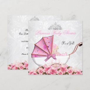 Kleine Prinzessin Baby Shower Baby Mädchen Rosa Ro Einladung