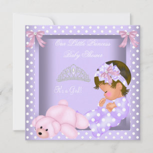 Kleine Prinzessin Baby Shower Mädchen Lavendel Ros Einladung