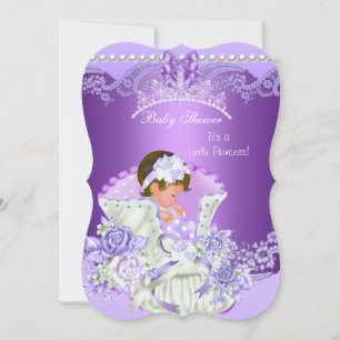 Kleine Prinzessin Baby Shower Mädchen Lila Tiara B Einladung