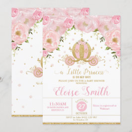 Kleine Prinzessin Babydusche Carriage Pink Floral Einladung