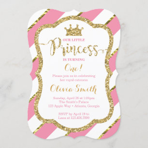 Kleine Prinzessin Birthday Invitation im Rosa u. Einladung