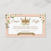 Kleine Prinzessin Blush Floral Diaper Raffle Ticke