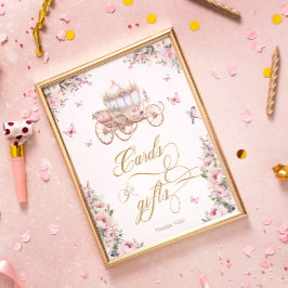 Kleine Prinzessin Blush Pink Blumenkarten und Gesc Poster