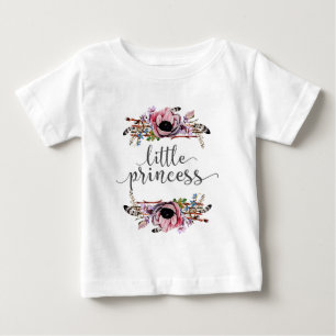 Kleine Prinzessin   Boho Chic Floral Baby Mädchen  T-shirt