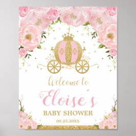 Kleine Prinzessin Carriage Blush Pink Floral Willk Poster