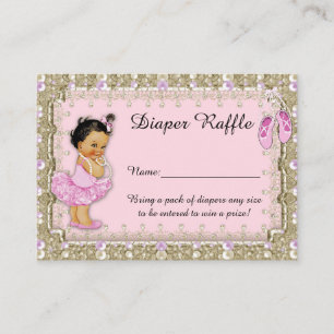 Kleine Prinzessin Diaper Raffle Tickets, balerina Begleitkarte
