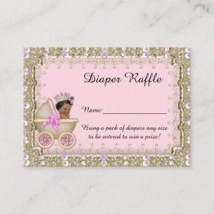 Kleine Prinzessin Diaper Raffle Tickets, Wagen Begleitkarte