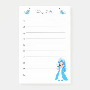 Kleine Prinzessin Dinge Zu Erledigen Liniiert Post-it Klebezettel