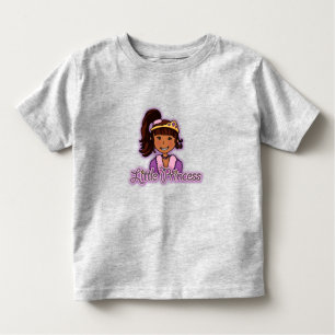 Kleine Prinzessin dunkles Haar Mädchen rosa oben Kleinkind T-shirt