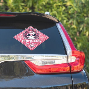 Kleine Prinzessin im Autozeichen Aufkleber