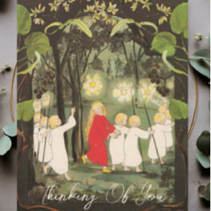 Kleine Prinzessin im Wald Grußkarte