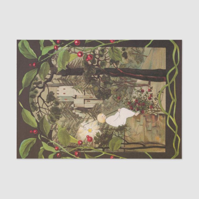 Kleine Prinzessin im Wald Seidenpapier (Vorderseite)