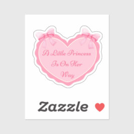 kleine Prinzessin, kleine Babydusche, rosa Herz ni Aufkleber