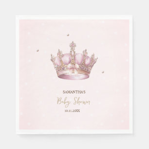 Kleine Prinzessin Krone Perlen Punkte Babyparty Serviette