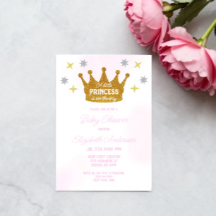 Kleine Prinzessin Mädchen Baby-Party Folieneinladung