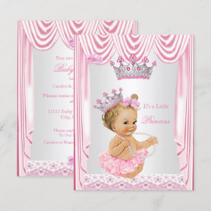 Kleine Prinzessin Mädchen Baby-Party Rosa Blond Einladung