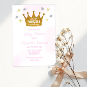 Kleine Prinzessin Mädchen Baby Shower Acryleinladungen