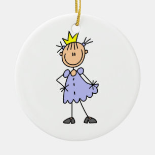 Kleine Prinzessin mit Krone Keramik Ornament
