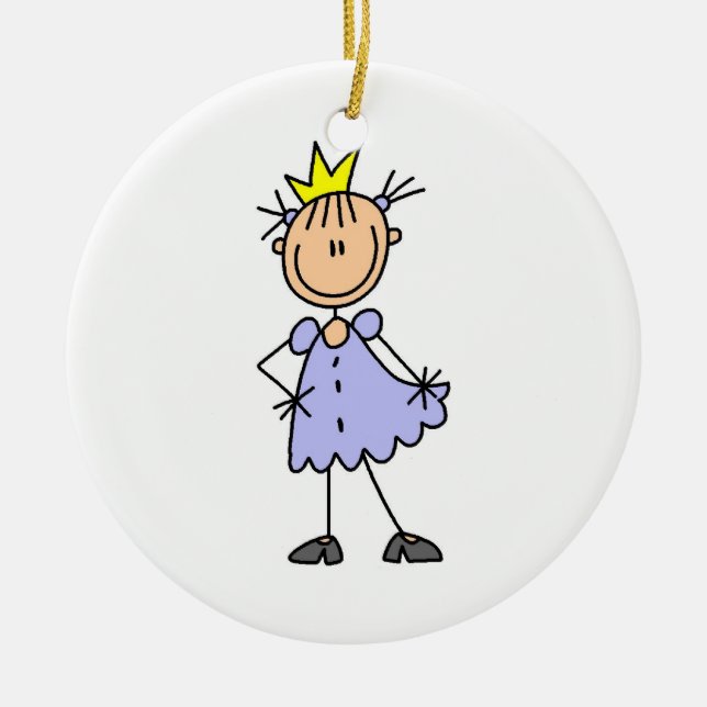 Kleine Prinzessin mit Krone Keramik Ornament (Vorne)