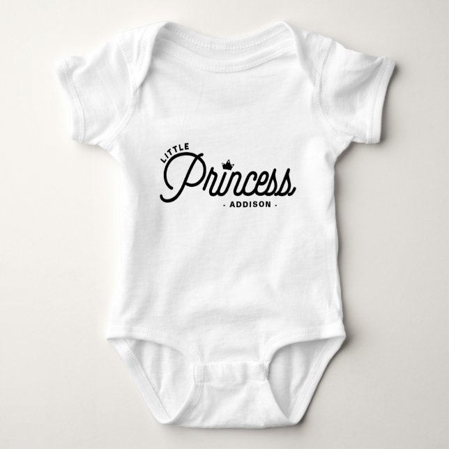 Kleine Prinzessin Moderne Typografie Personalisier Baby Strampler (Vorderseite)