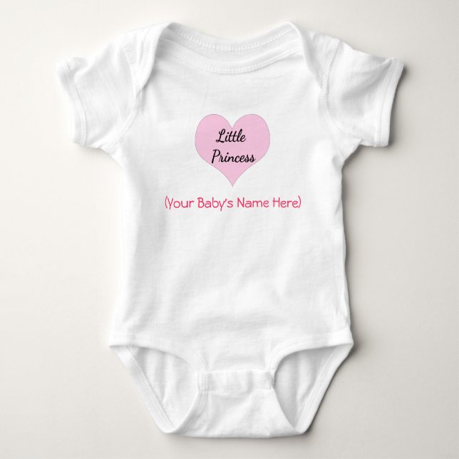 Kleine Prinzessin Personalisiert Baby Strampler (Vorderseite)