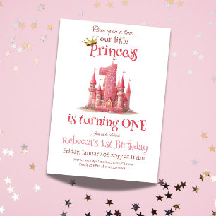 Kleine Prinzessin Pink Castle Girl Einladung