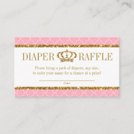 Kleine Prinzessin Royal Pink und Gold Diaper Raffl Begleitkarte