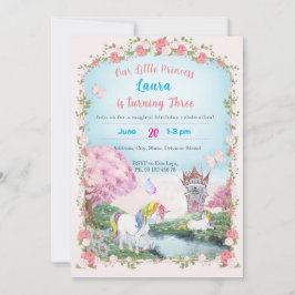 Kleine Prinzessin Thema Einladung. Kinderparty. Einladung