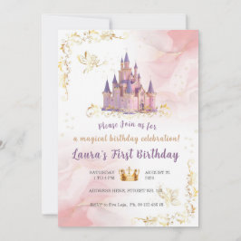 Kleine Prinzessin Thema Einladung. Kinderparty. Einladung