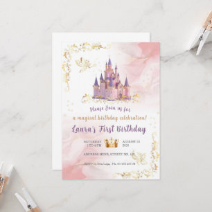 Kleine Prinzessin Thema Einladung. Kinderparty. Einladung