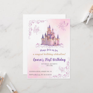 Kleine Prinzessin Thema Einladung. Kinderparty. Einladung