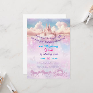 Kleine Prinzessin Thema Einladung. Kinderparty. Einladung