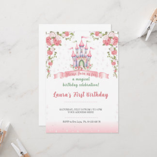 Kleine Prinzessin Thema Einladung. Kinderparty. Einladung