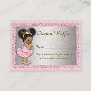 Kleine Prinzessin-Windeln-Raffelkarten, rosa Silbe Begleitkarte