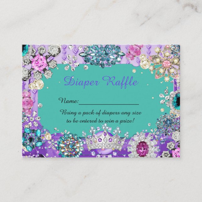 Kleine Prinzessin-Windeln-Raffelkarten, Schmuck Begleitkarte (Vorderseite)