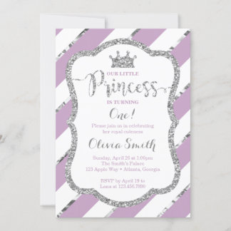Kleine Prinzessin zum Geburtstag Einladung Lila Si