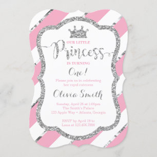 Kleine Prinzessin zum Geburtstag Einladung Pink & 