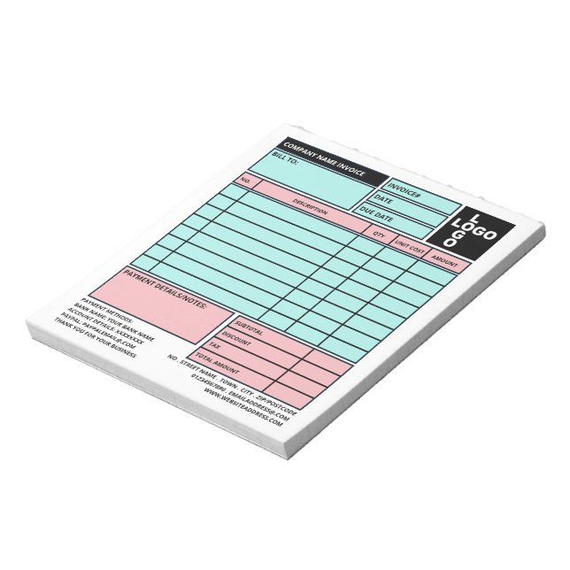 Kleine Pro-Logo-Rechnung/Quote Notizblock (Rotiert)