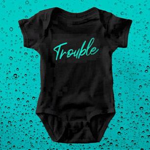 Kleine Probleme – Teal Schrift Baby Bodysuit Strampler