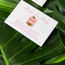 Kleine Pumpkin Baby Duschbücher für Baby Begleitkarte