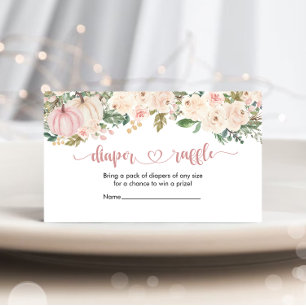 Kleine Pumpkin Baby Duschdusche Windeln Raffle Tic Begleitkarte