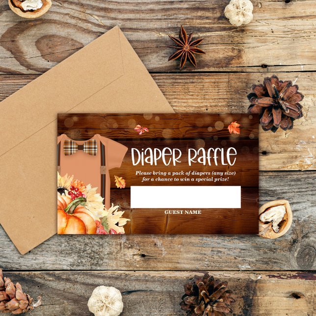 Kleine Pumpkin Baby Duschdusche Windeln Raffle Tic Begleitkarte (Von Creator hochgeladen)