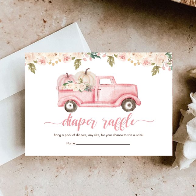 Kleine Pumpkin Baby Duschdusche Windeln Raffle Tic Begleitkarte (Von Creator hochgeladen)