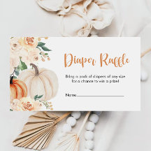 Kleine Pumpkin Baby Duschdusche Windeln Raffle Tic