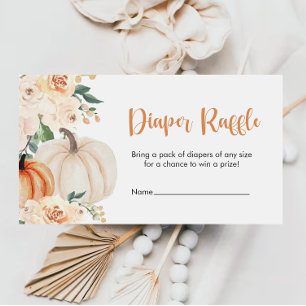 Kleine Pumpkin Baby Duschdusche Windeln Raffle Tic Begleitkarte