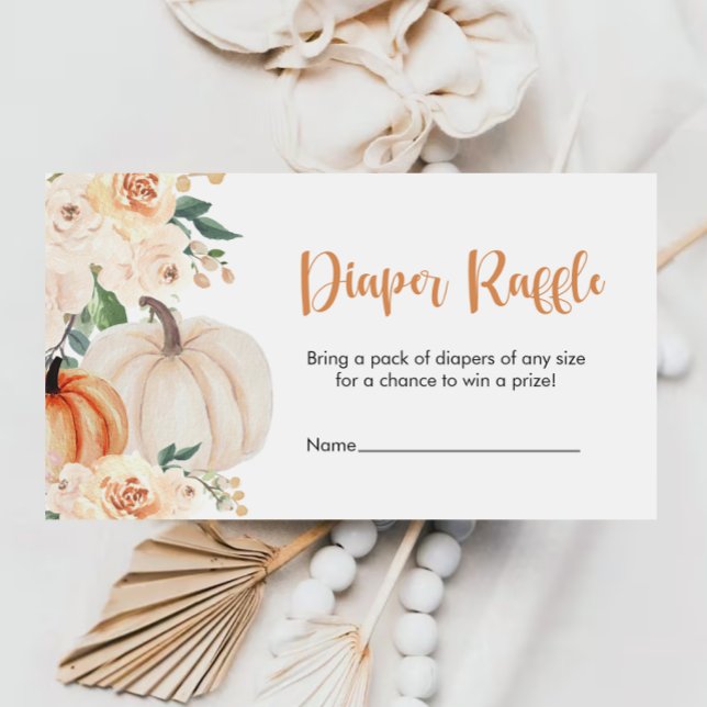 Kleine Pumpkin Baby Duschdusche Windeln Raffle Tic Begleitkarte (Von Creator hochgeladen)