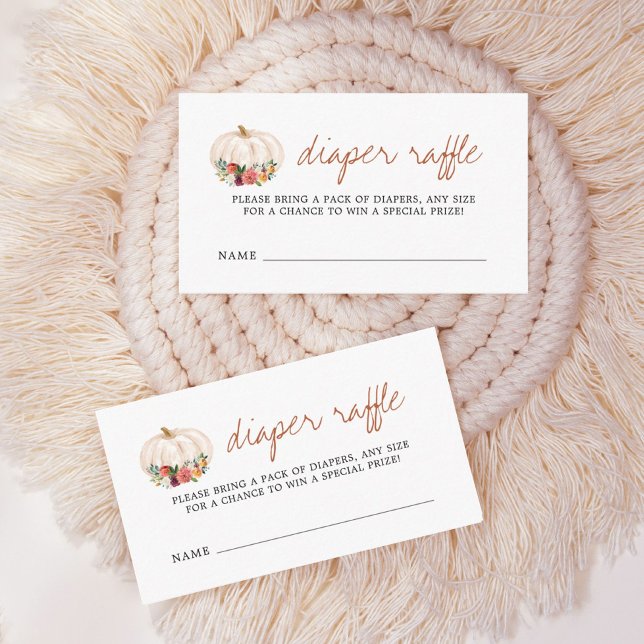 Kleine Pumpkin Baby Duschdusche Windeln Raffle Tic Begleitkarte (Von Creator hochgeladen)