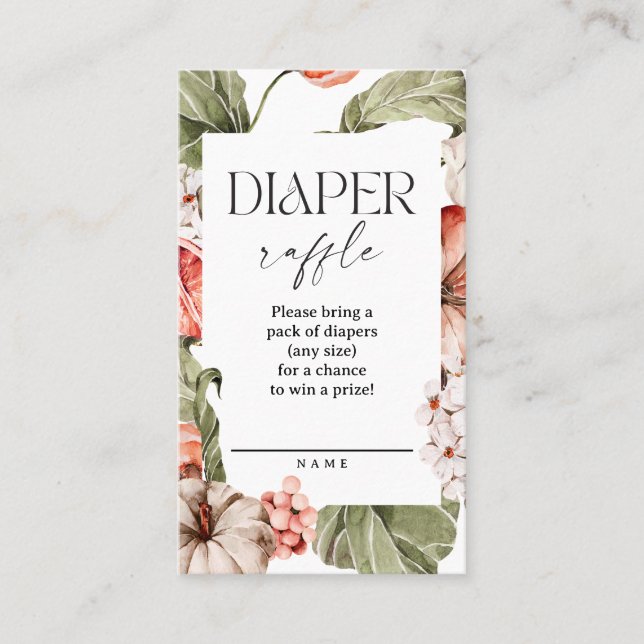 Kleine Pumpkin Baby Duschdusche Windelwaschkarten Visitenkarte (Vorderseite)