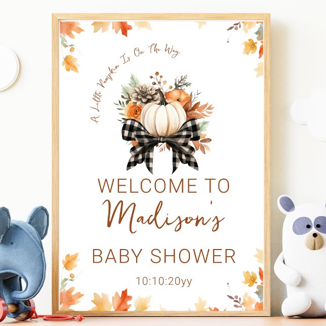 Kleine Pumpkin Baby Dusche Blumen & Kariert Willko Poster (Von Creator hochgeladen)