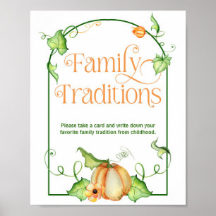 Kleine Pumpkin Baby Dusche Familie Tradition Spiel Poster